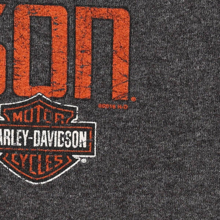 Harley-Davidson Sweat Full-Zip Hoodie, Women's Size M (approx.) cotton Charcoal Vintage Second Hand