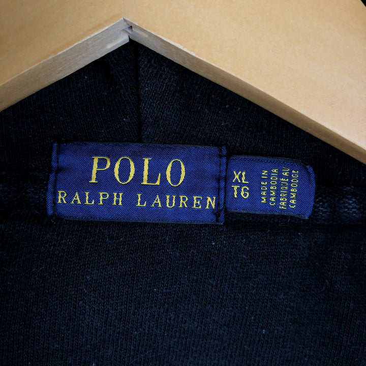 Ralph Lauren POLO RALPH LAUREN Sweat Full-Zip Hoodie, Women's Size XL (approx.) cotton black type Vintage Second Hand