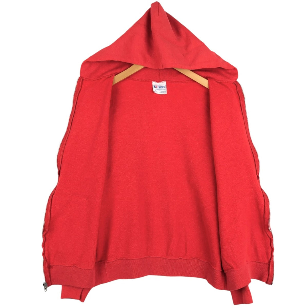 1980'S Hanes Coca-Cola Advertising Full-Zip Sweatshirt Hoodie, Made in USA, Men's Size S (Equivalent), Vintage cotton red type Vintage Second Hand