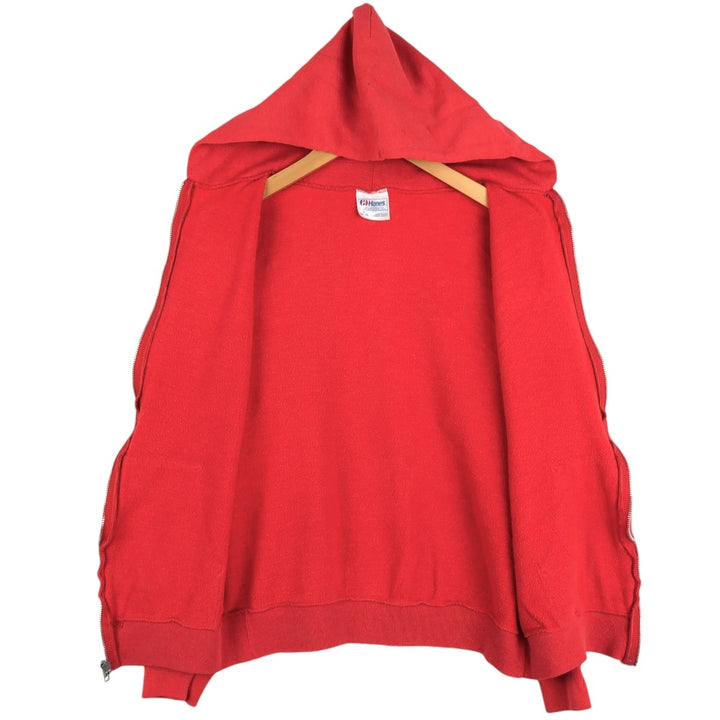 1980'S Hanes Coca-Cola Advertising Full-Zip Sweatshirt Hoodie, Made in USA, Men's Size S (Equivalent), Vintage cotton red type Vintage Second Hand