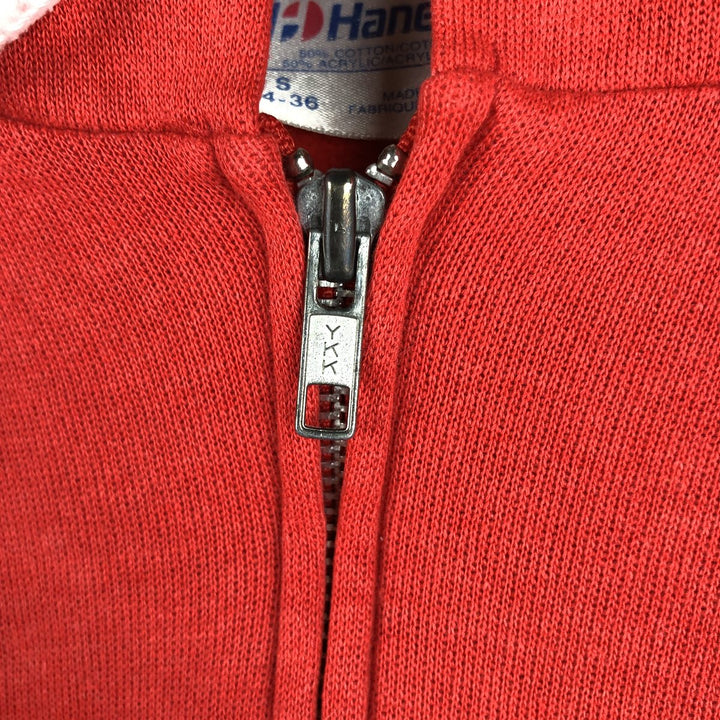 1980'S Hanes Coca-Cola Advertising Full-Zip Sweatshirt Hoodie, Made in USA, Men's Size S (Equivalent), Vintage cotton red type Vintage Second Hand