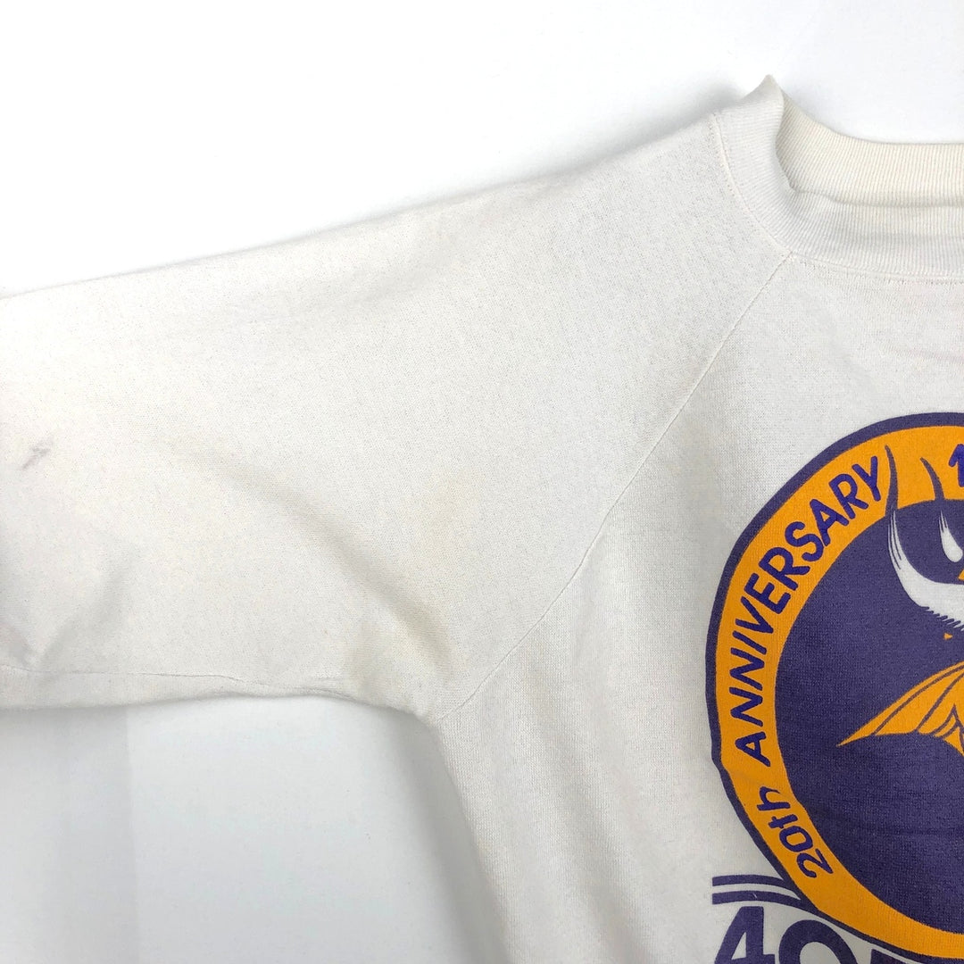 80'S TRENCH Minnesota Vikings Logo Sweatshirt, Made in USA, Men's Size M (approx.), Vintage polyester white type Vintage Second Hand