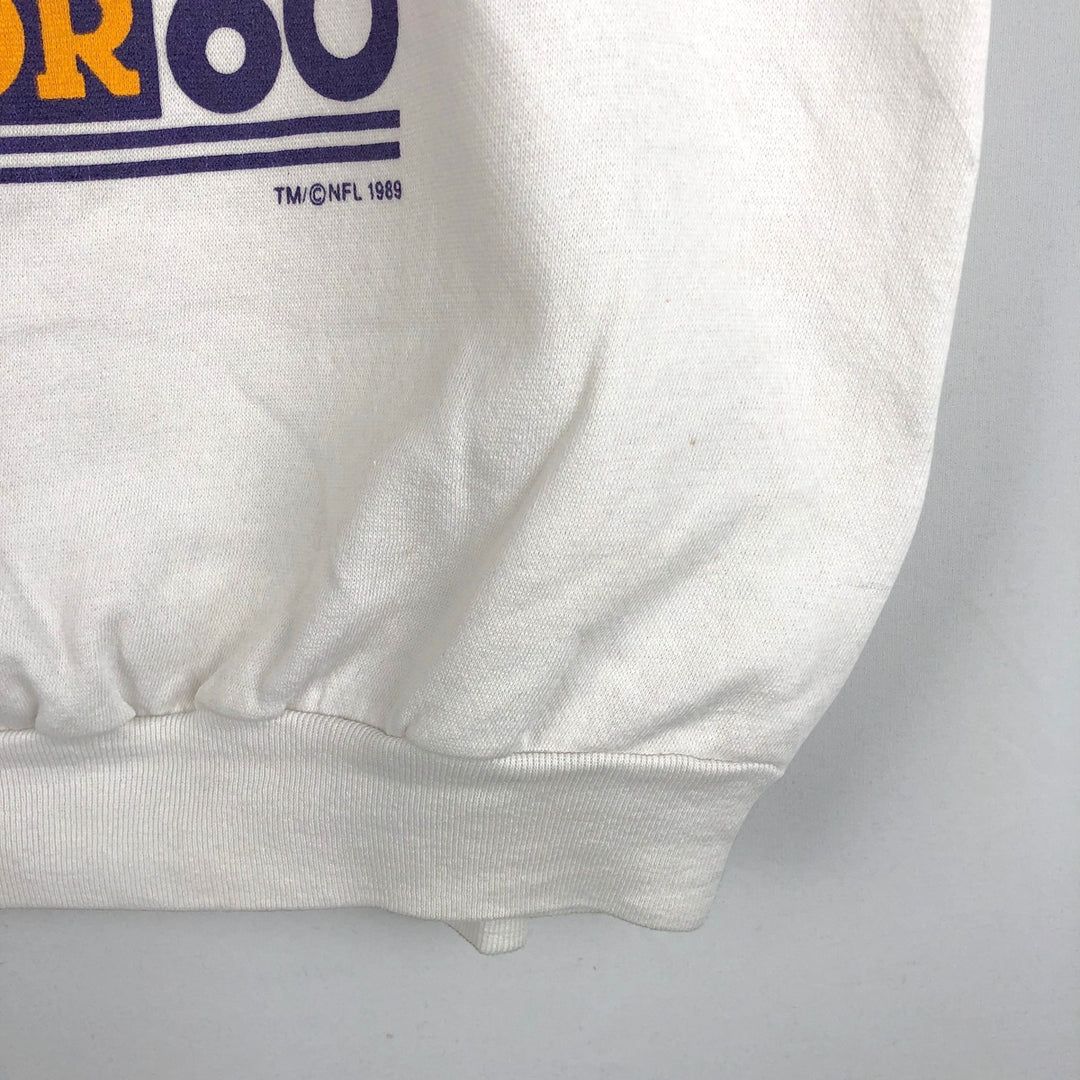 80'S TRENCH Minnesota Vikings Logo Sweatshirt, Made in USA, Men's Size M (approx.), Vintage polyester white type Vintage Second Hand