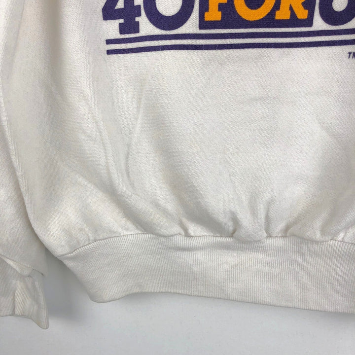 80'S TRENCH Minnesota Vikings Logo Sweatshirt, Made in USA, Men's Size M (approx.), Vintage polyester white type Vintage Second Hand