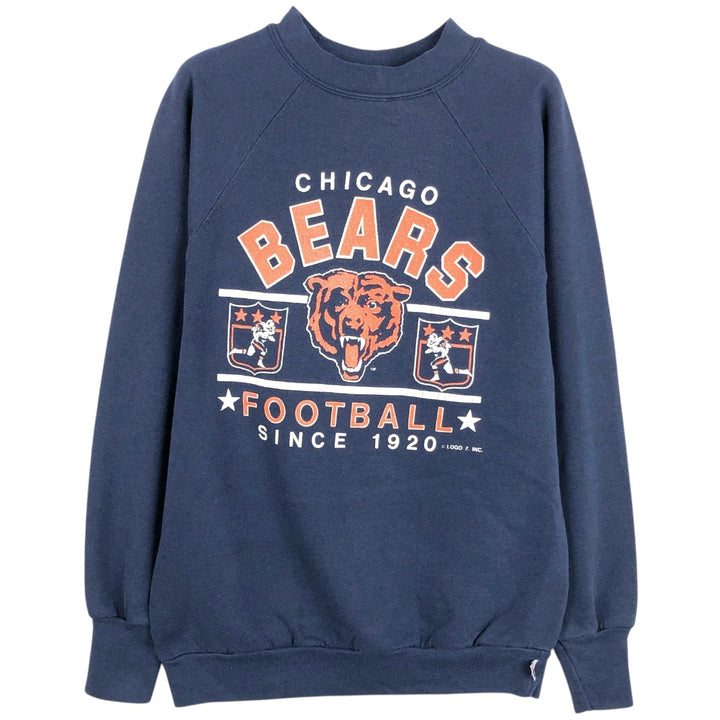 90'S Logo Seven NFL Chicago Bears Logo Sweatshirt, Made in USA, Women's Size M (approx.) cotton navy blue type Vintage Second Hand