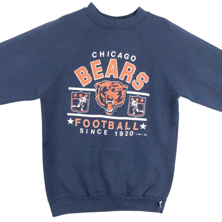 90'S Logo Seven NFL Chicago Bears Logo Sweatshirt, Made in USA, Women's Size M (approx.) cotton navy blue type Vintage Second Hand