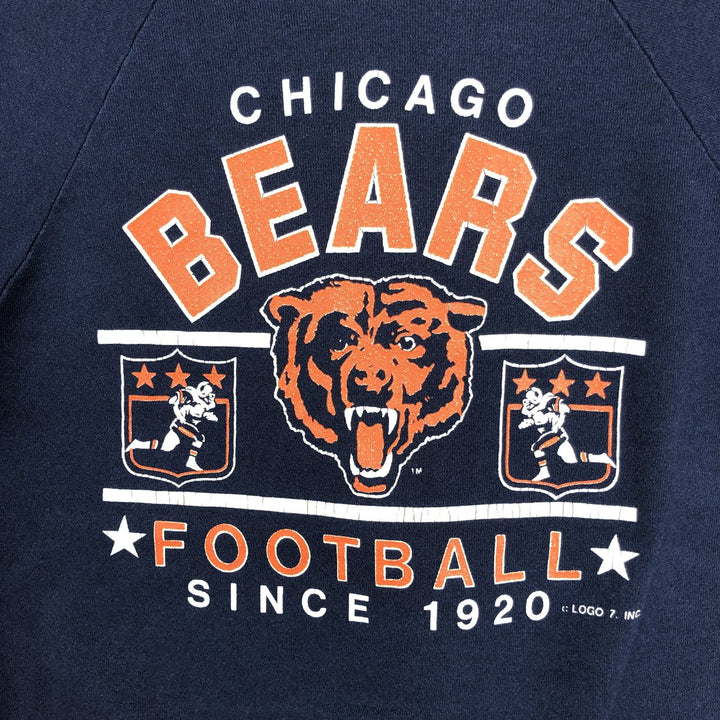 90'S Logo Seven NFL Chicago Bears Logo Sweatshirt, Made in USA, Women's Size M (approx.) cotton navy blue type Vintage Second Hand