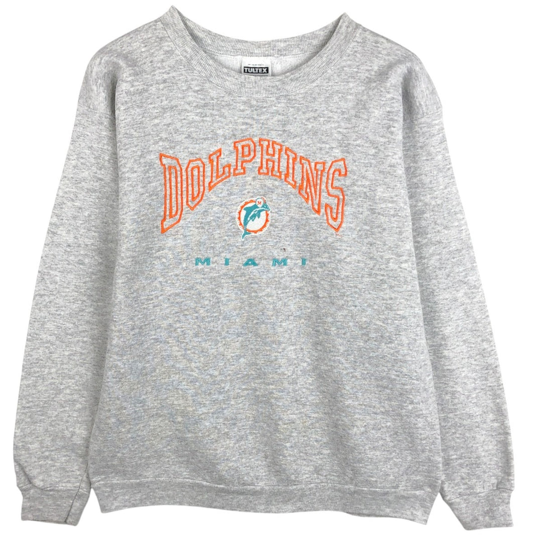 90'S Tultex Miami Dolphins Logo Sweatshirt, Women's Size L (approx.), Vintage cotton gray type Vintage Second Hand
