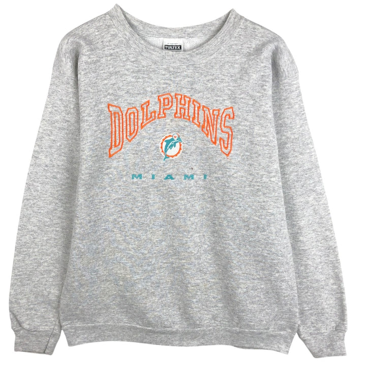 90'S Tultex Miami Dolphins Logo Sweatshirt, Women's Size L (approx.), Vintage cotton gray type Vintage Second Hand