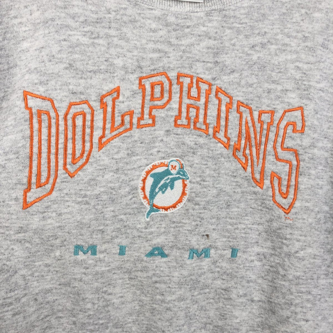 90'S Tultex Miami Dolphins Logo Sweatshirt, Women's Size L (approx.), Vintage cotton gray type Vintage Second Hand