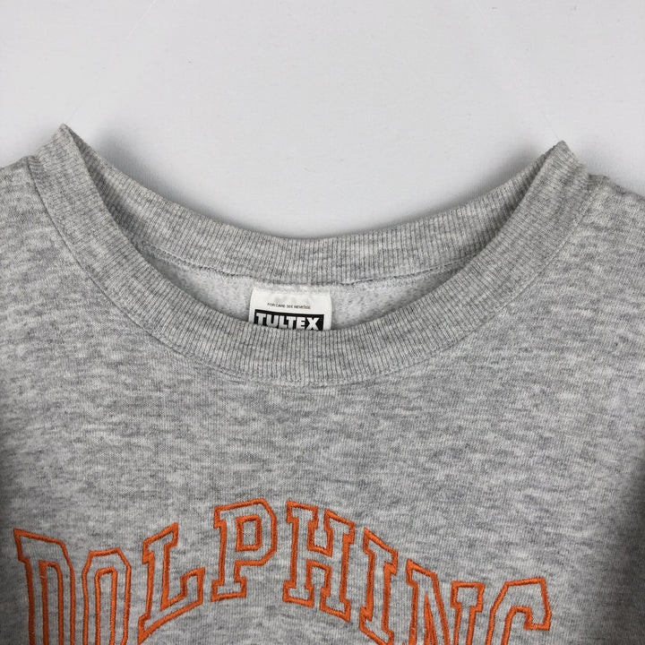 90'S Tultex Miami Dolphins Logo Sweatshirt, Women's Size L (approx.), Vintage cotton gray type Vintage Second Hand
