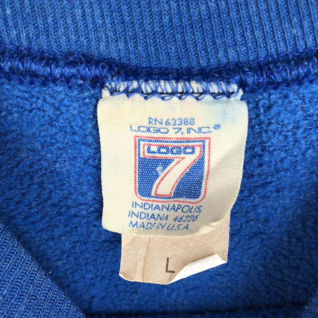 90'S Logo Seven Denver Broncos Print Sweatshirt, Made in USA, Women's Size L (Equivalent), Vintage cotton blue type Vintage Second Hand