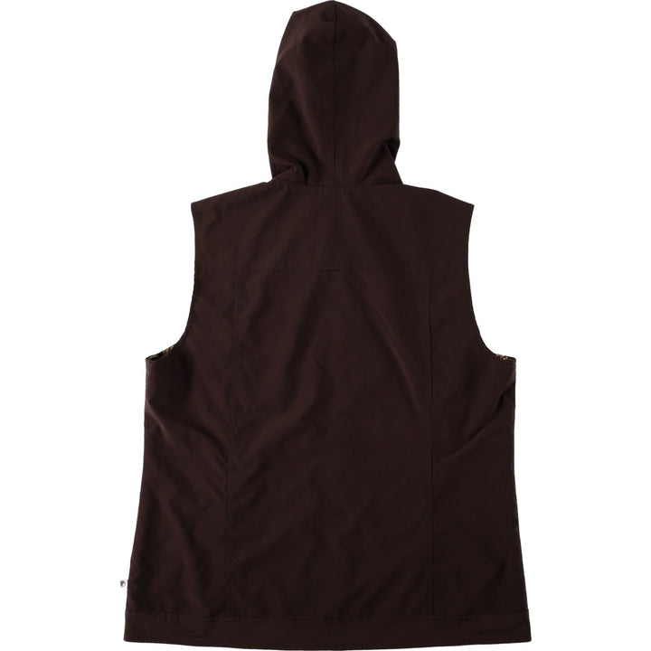 CHICO'S Zenergy Snake Pattern Python Hooded Reversible Softshell Vest (Women's Size M) polyester dark chocolate Vintage Second Hand