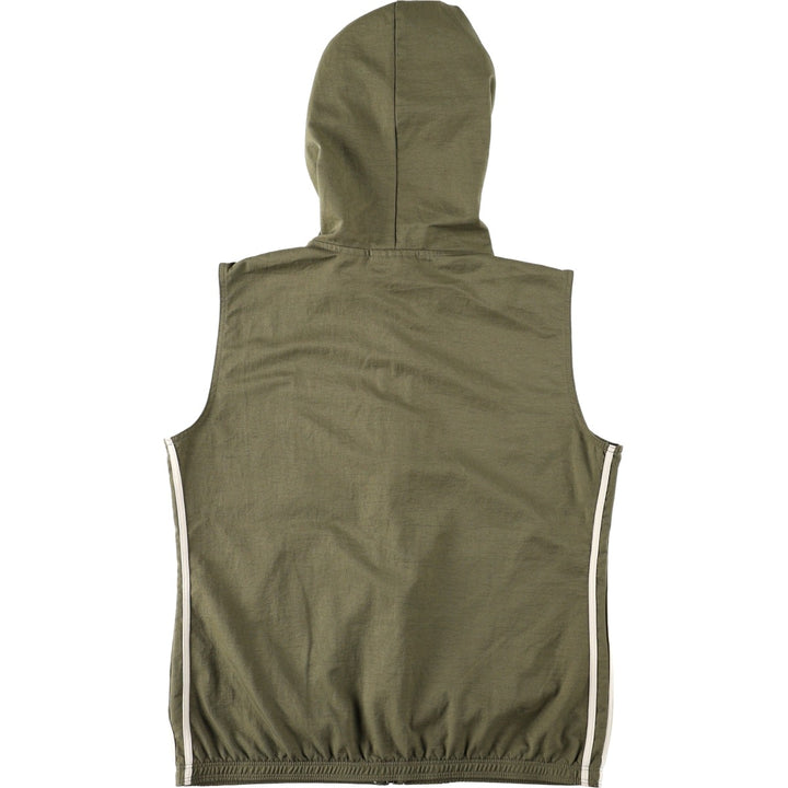 NEW YORK and COMPANY Hooded Warm-Up Vest, Women's Size XS polyester Khaki type Vintage Second Hand