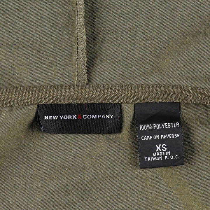 NEW YORK and COMPANY Hooded Warm-Up Vest, Women's Size XS polyester Khaki type Vintage Second Hand