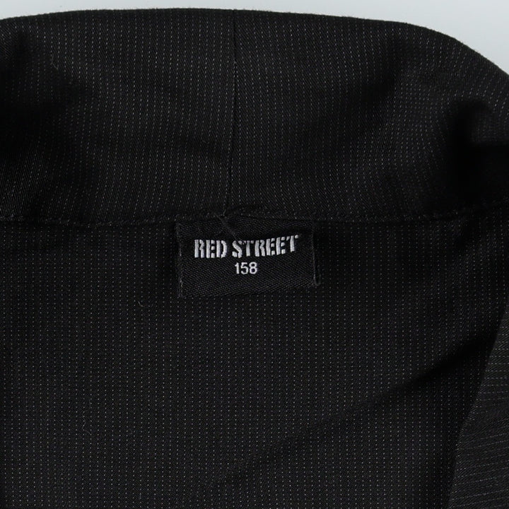 RED STREET Stripe Pattern Front Open Shawl Collar Cropped Vest (Women's Size S) polyester black type Vintage Second Hand