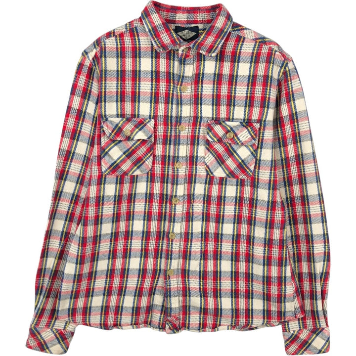 90'S SALT VALLEY Long-Sleeve Flannel Check Shirt, Women's Size M (Equivalent), Vintage cotton pale white type Vintage Second Hand