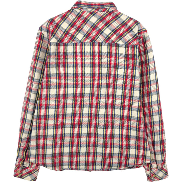 90'S SALT VALLEY Long-Sleeve Flannel Check Shirt, Women's Size M (Equivalent), Vintage cotton pale white type Vintage Second Hand