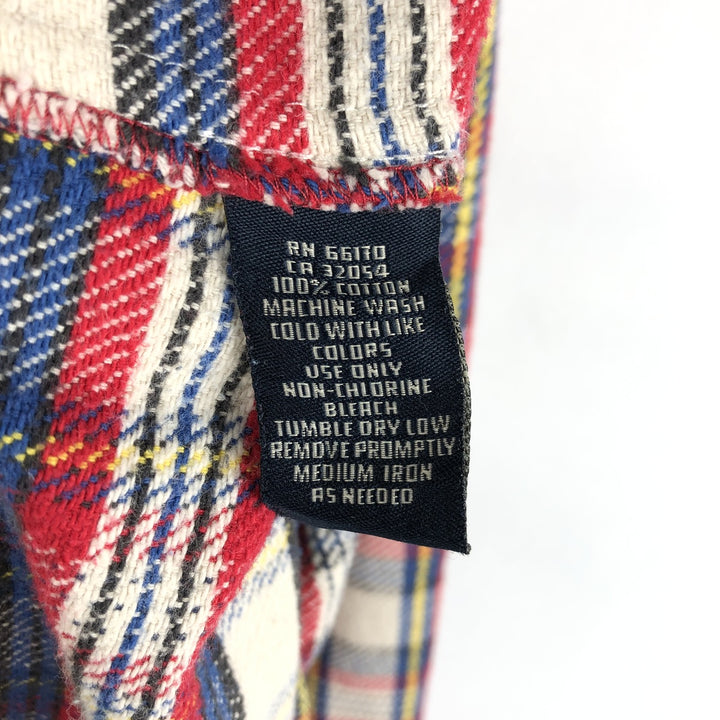 90'S SALT VALLEY Long-Sleeve Flannel Check Shirt, Women's Size M (Equivalent), Vintage cotton pale white type Vintage Second Hand