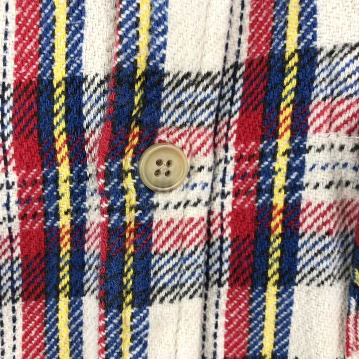 90'S SALT VALLEY Long-Sleeve Flannel Check Shirt, Women's Size M (Equivalent), Vintage cotton pale white type Vintage Second Hand