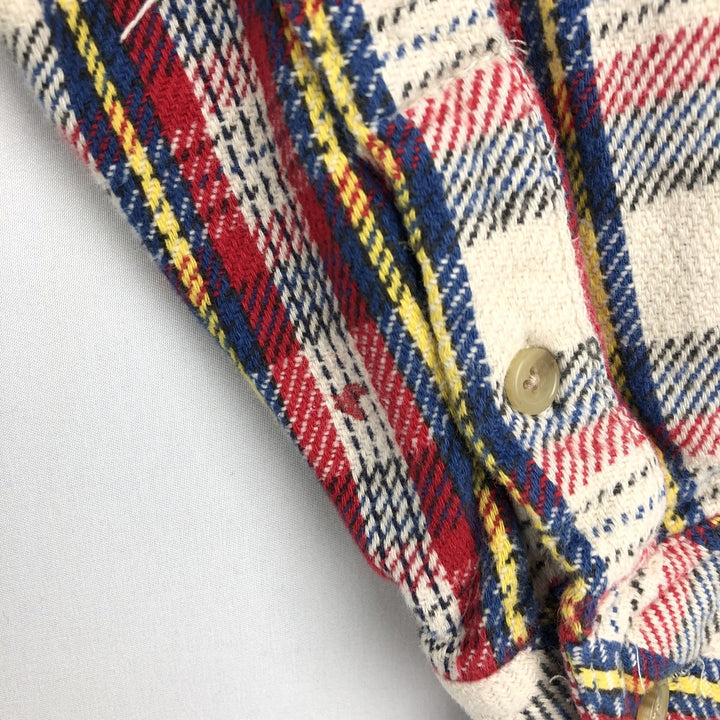 90'S SALT VALLEY Long-Sleeve Flannel Check Shirt, Women's Size M (Equivalent), Vintage cotton pale white type Vintage Second Hand
