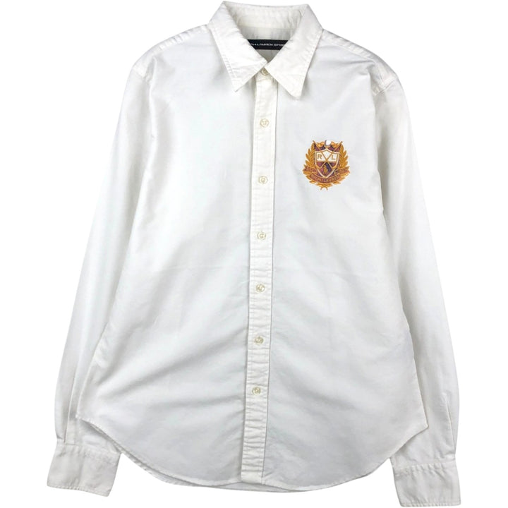 Ralph Lauren RALPH LAUREN SPORT Long-Sleeve Cotton Shirt, Women's Size L (approx.) cotton white type Vintage Second Hand