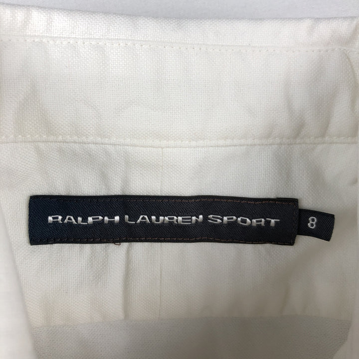 Ralph Lauren RALPH LAUREN SPORT Long-Sleeve Cotton Shirt, Women's Size L (approx.) cotton white type Vintage Second Hand