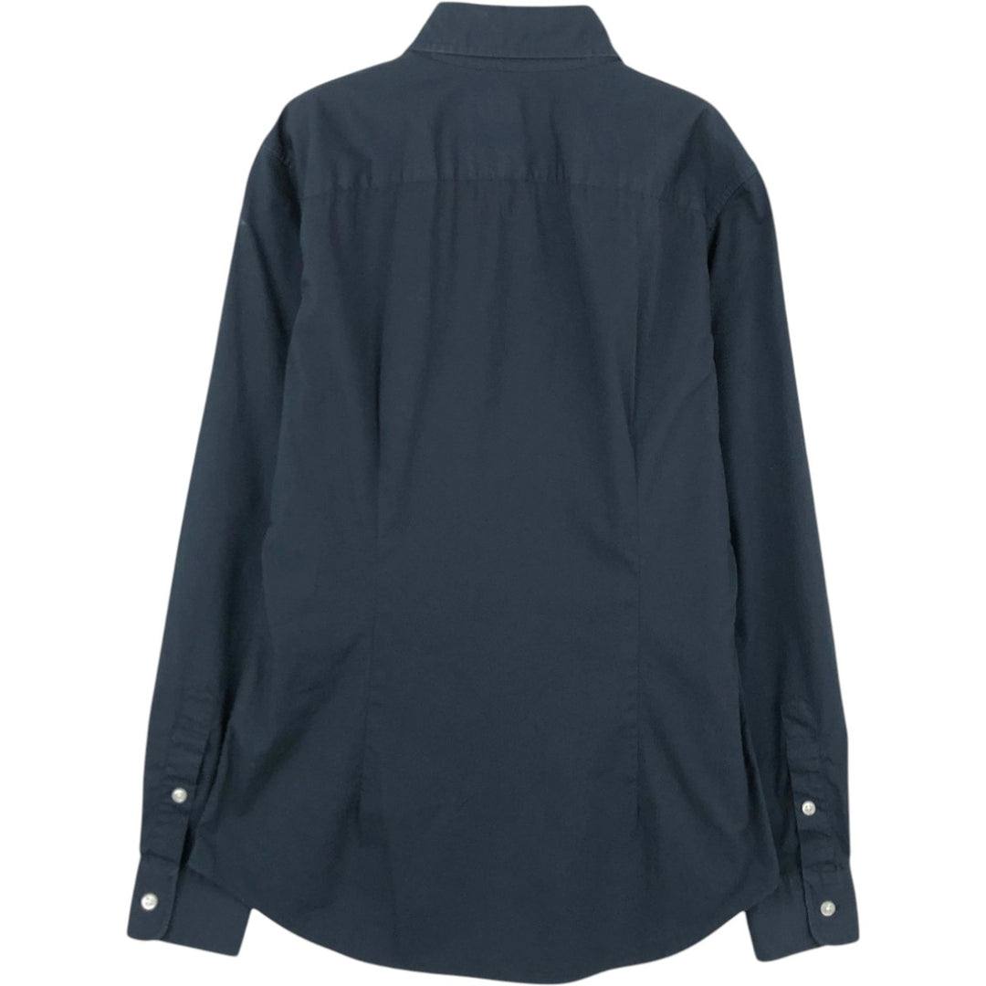 Ralph Lauren POLO RALPH LAUREN Wide Collar Long Sleeve Cotton Shirt, Women's Size M (approx.) cotton navy blue type Vintage Second Hand