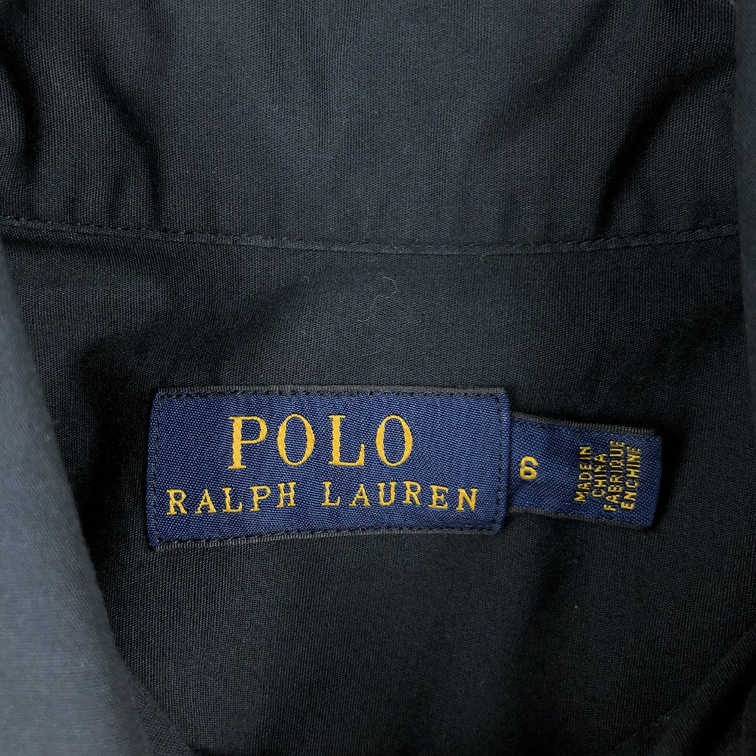 Ralph Lauren POLO RALPH LAUREN Wide Collar Long Sleeve Cotton Shirt, Women's Size M (approx.) cotton navy blue type Vintage Second Hand
