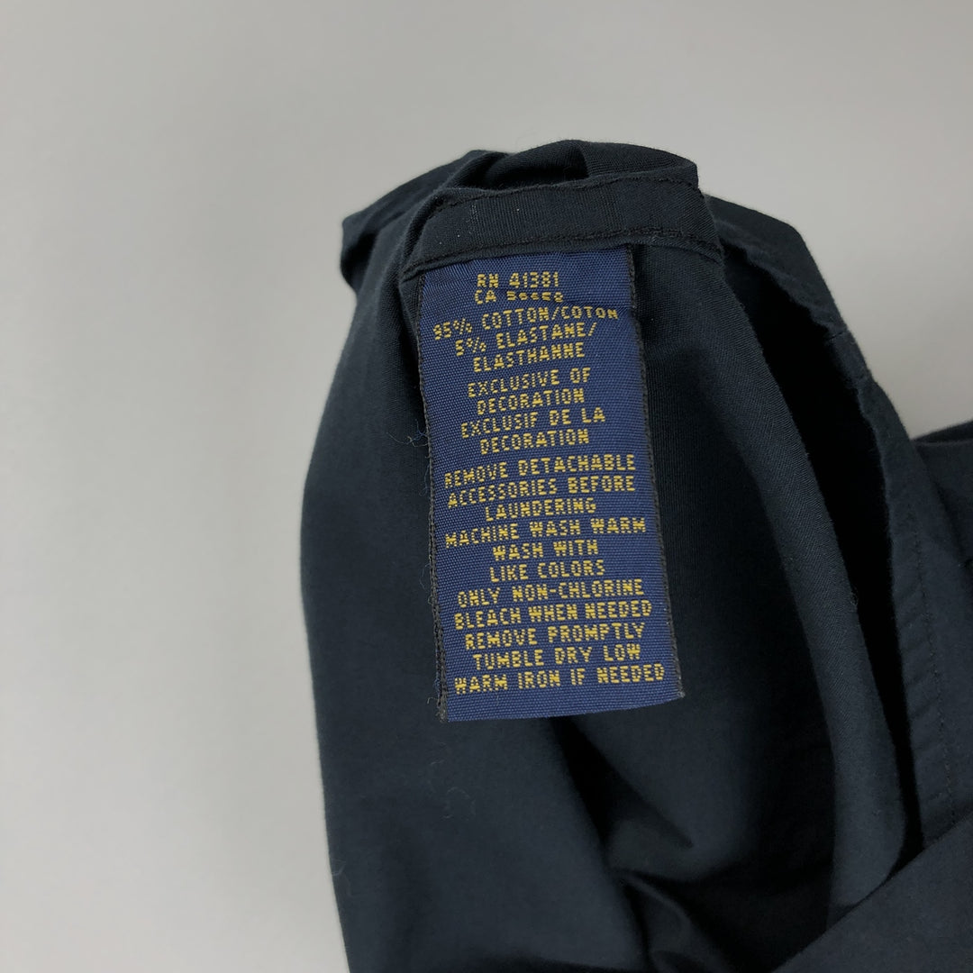 Ralph Lauren POLO RALPH LAUREN Wide Collar Long Sleeve Cotton Shirt, Women's Size M (approx.) cotton navy blue type Vintage Second Hand