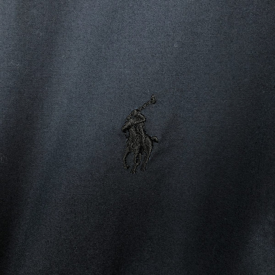 Ralph Lauren POLO RALPH LAUREN Wide Collar Long Sleeve Cotton Shirt, Women's Size M (approx.) cotton navy blue type Vintage Second Hand