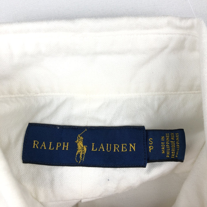 Ralph Lauren long sleeve button down shirt, women's size S cotton white type Vintage Second Hand