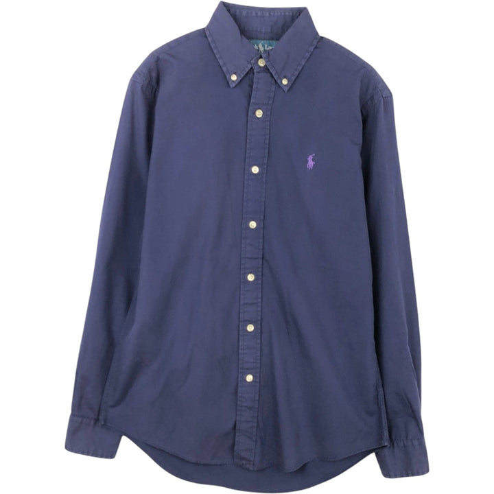 Ralph Lauren Custom Fit Long Sleeve Button-Down Shirt, Men's Size Small cotton navy blue type Vintage Second Hand