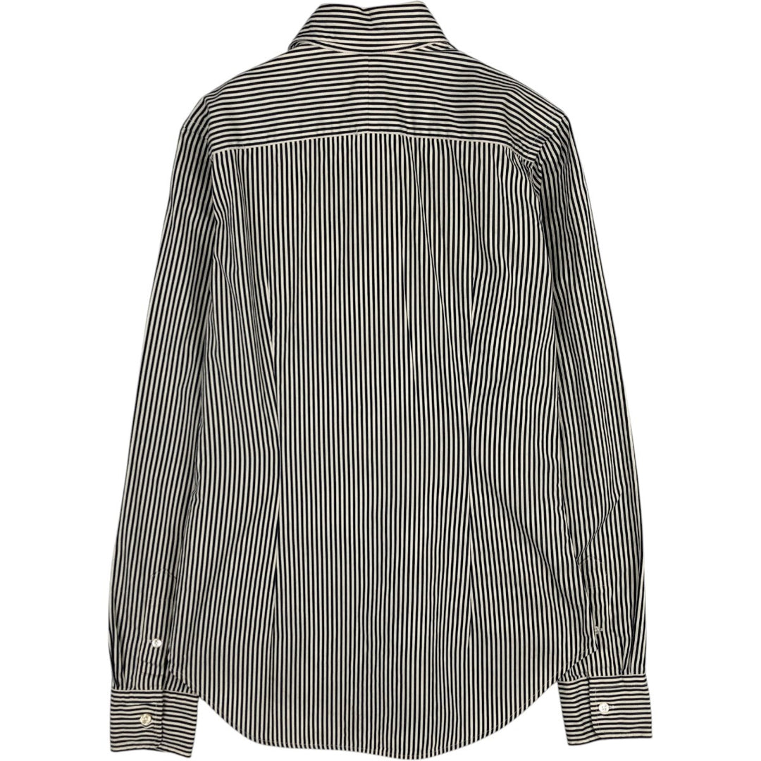 Ralph Lauren long-sleeved cotton striped shirt, women's size S (approx.) cotton navy blue type Vintage Second Hand