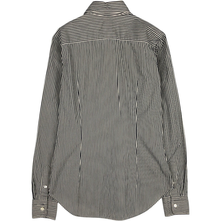 Ralph Lauren long-sleeved cotton striped shirt, women's size S (approx.) cotton navy blue type Vintage Second Hand