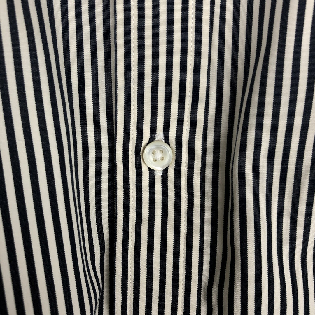 Ralph Lauren long-sleeved cotton striped shirt, women's size S (approx.) cotton navy blue type Vintage Second Hand