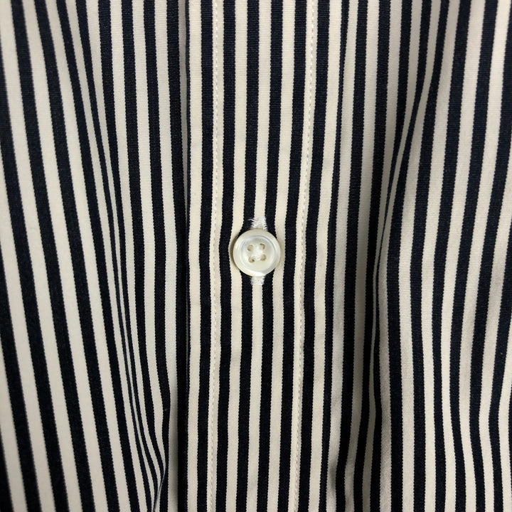 Ralph Lauren long-sleeved cotton striped shirt, women's size S (approx.) cotton navy blue type Vintage Second Hand