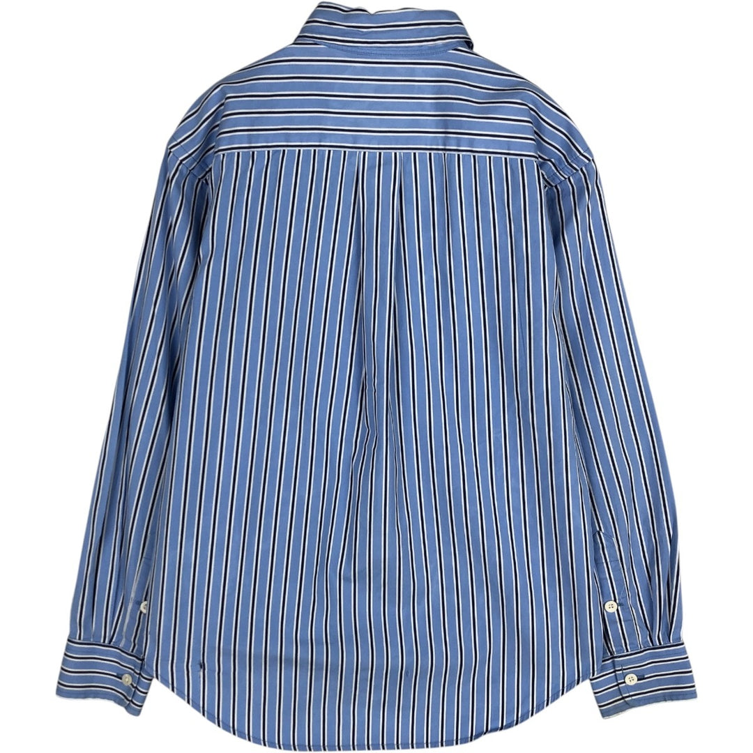 Ralph Lauren long-sleeved button-down striped shirt, women's size S (approx.) cotton Blue type light blue Vintage Second Hand