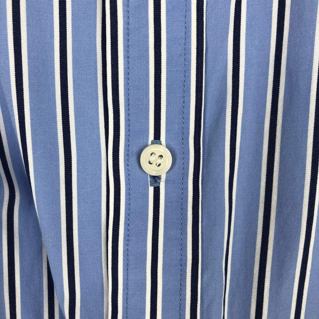 Ralph Lauren long-sleeved button-down striped shirt, women's size S (approx.) cotton Blue type light blue Vintage Second Hand