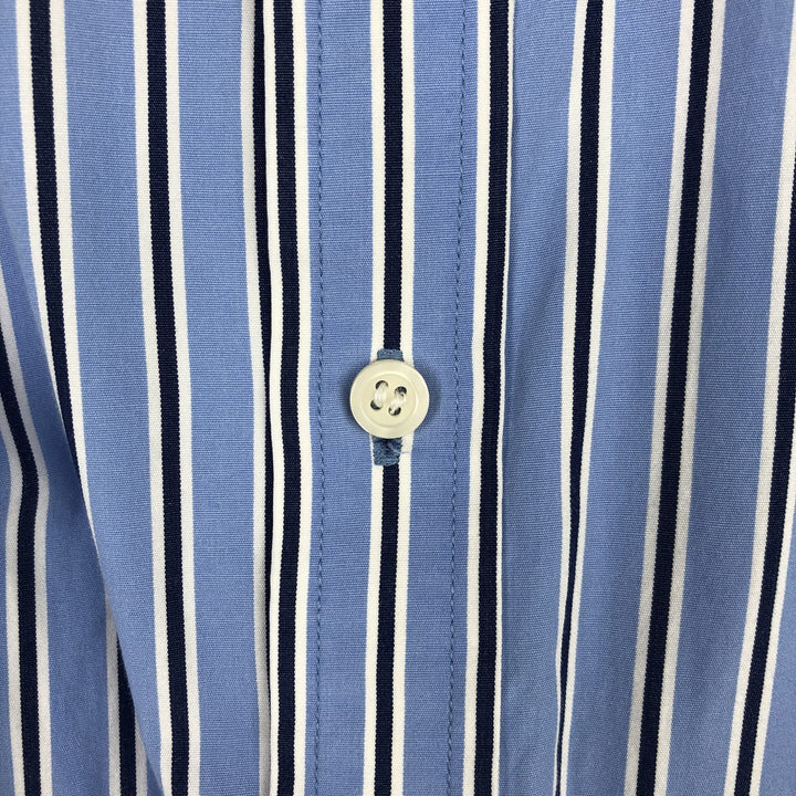 Ralph Lauren long-sleeved button-down striped shirt, women's size S (approx.) cotton Blue type light blue Vintage Second Hand