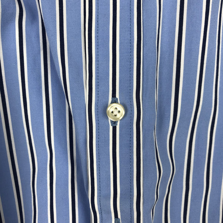 Ralph Lauren long-sleeved button-down striped shirt, women's size S (approx.) cotton Blue type light blue Vintage Second Hand