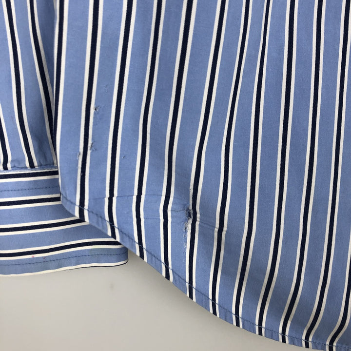 Ralph Lauren long-sleeved button-down striped shirt, women's size S (approx.) cotton Blue type light blue Vintage Second Hand