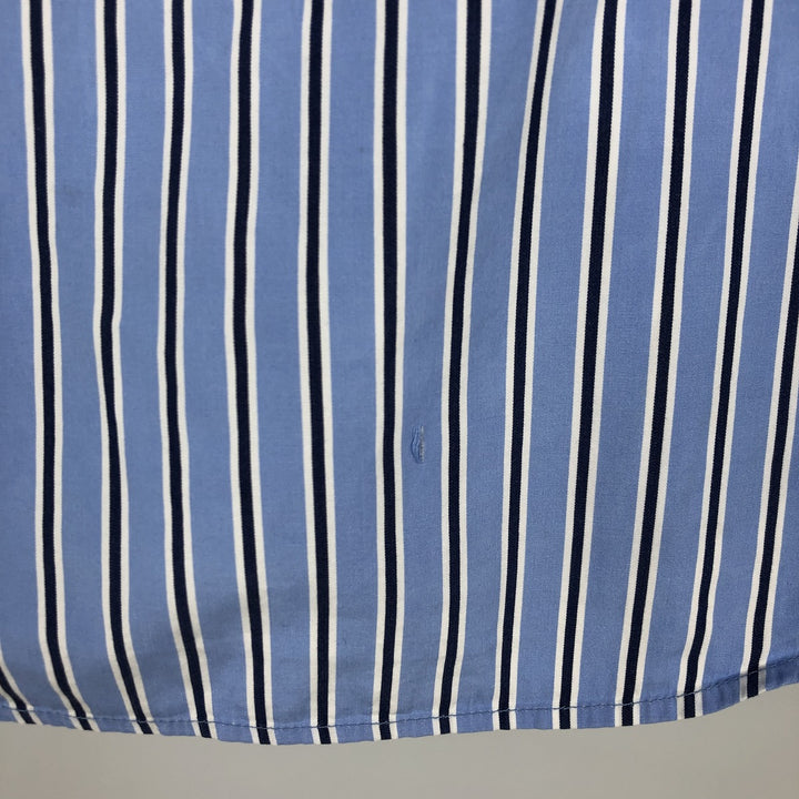 Ralph Lauren long-sleeved button-down striped shirt, women's size S (approx.) cotton Blue type light blue Vintage Second Hand