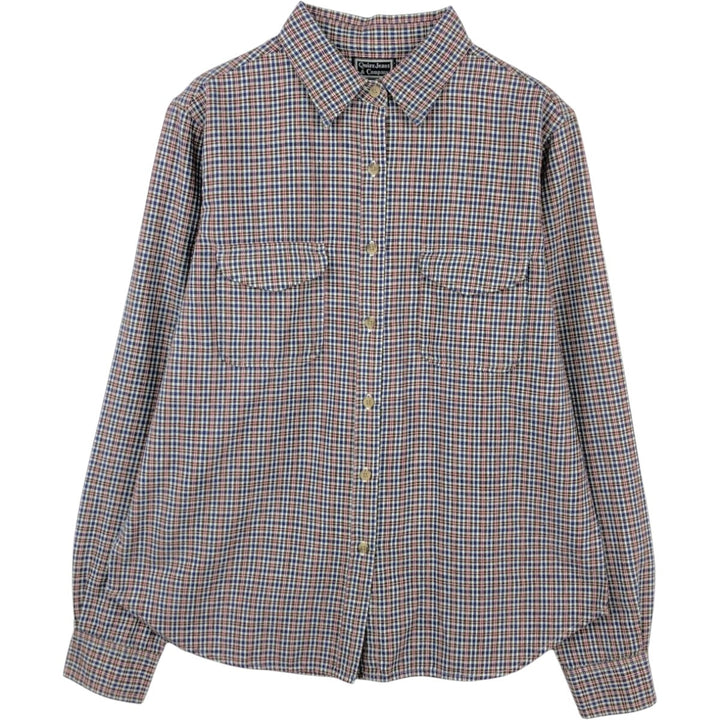 Quizz Jeans and Company Long-Sleeve Cotton Check Shirt, Women's Size L (approx.) cotton white type Vintage Second Hand