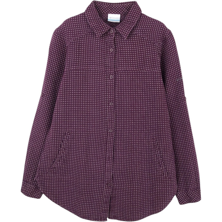 Columbia all-over print long-sleeved cotton shirt, women's size M. cotton purple type Vintage Second Hand