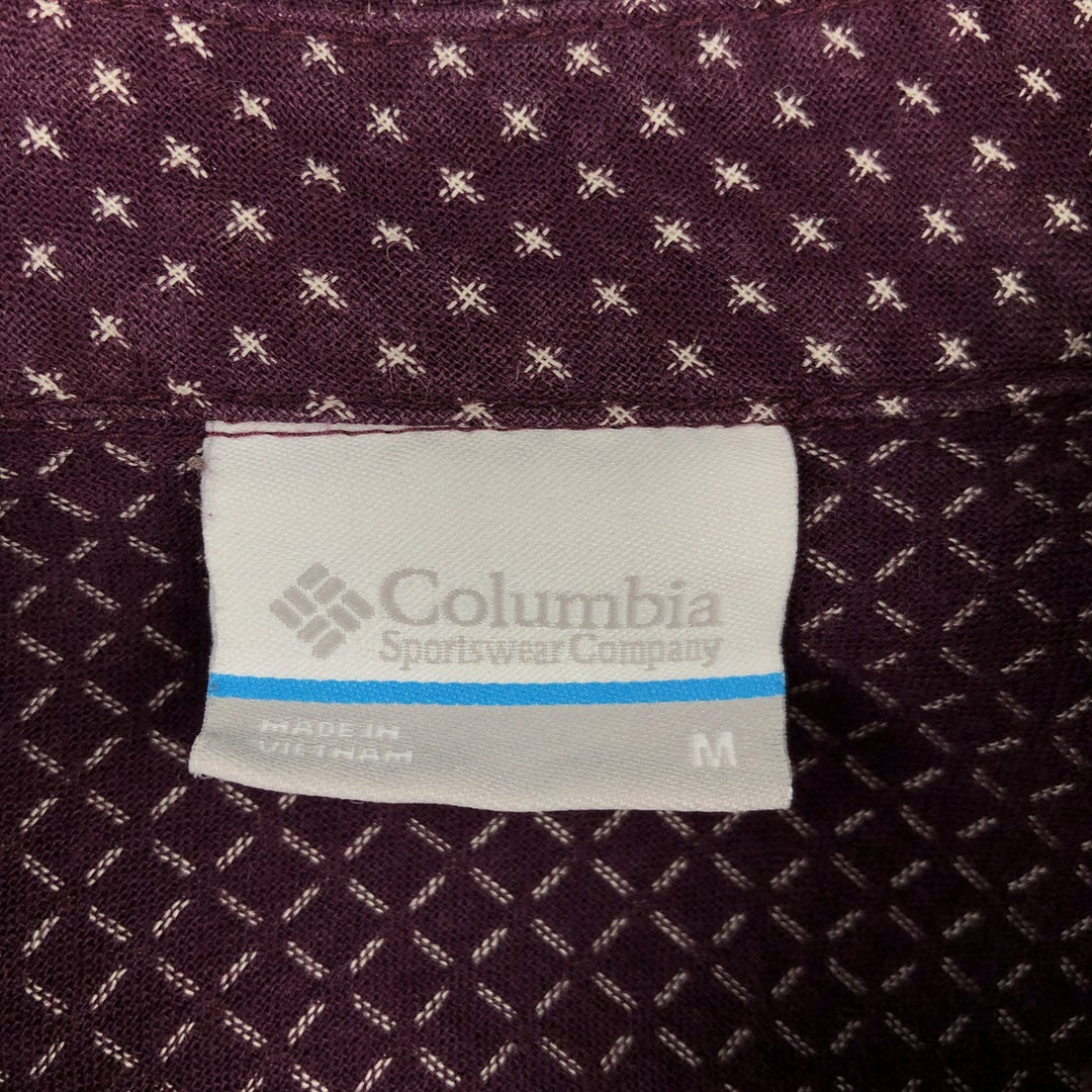 Columbia all-over print long-sleeved cotton shirt, women's size M. cotton purple type Vintage Second Hand