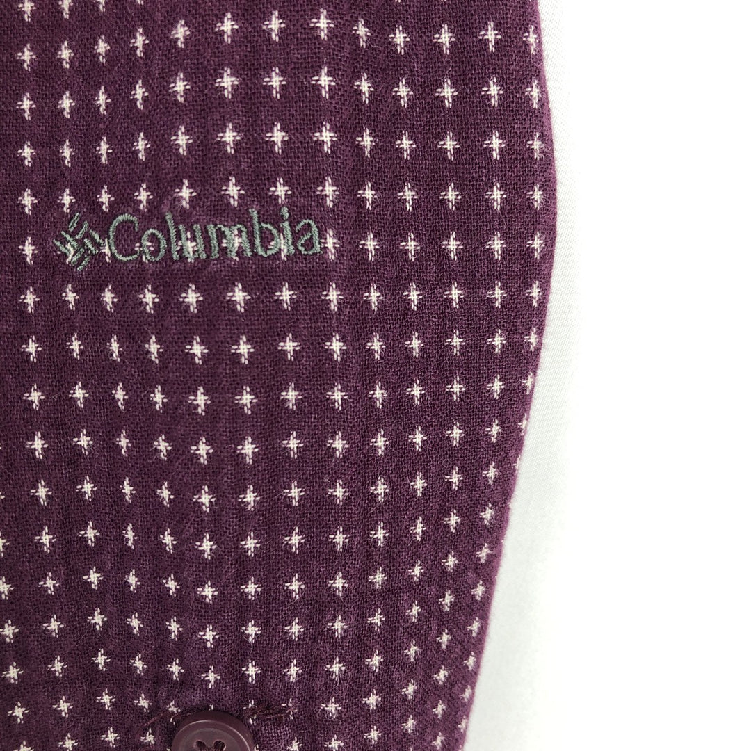 Columbia all-over print long-sleeved cotton shirt, women's size M. cotton purple type Vintage Second Hand