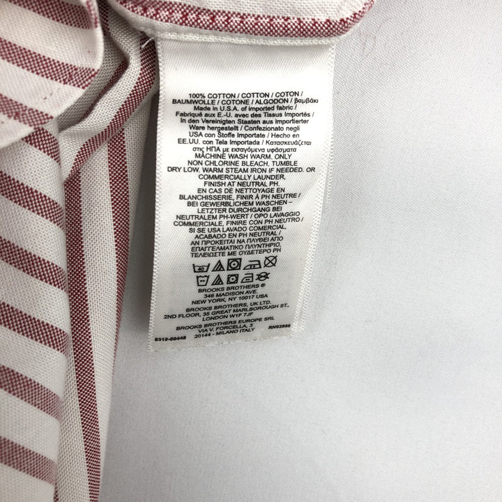 Brooks Brothers MAKERS Est.1818 Long-Sleeve Button-Down Striped Shirt, Made in USA, Women's Size M (approx.) cotton white type Vintage Second Hand