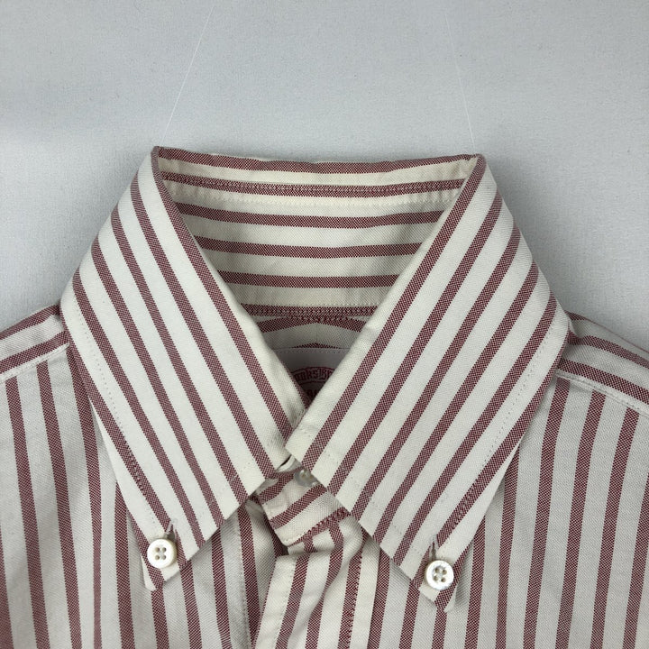 Brooks Brothers MAKERS Est.1818 Long-Sleeve Button-Down Striped Shirt, Made in USA, Women's Size M (approx.) cotton white type Vintage Second Hand