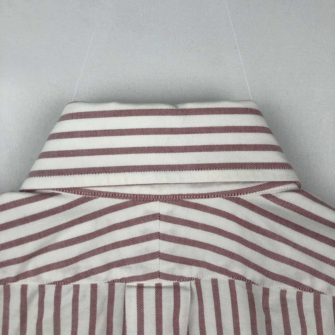 Brooks Brothers MAKERS Est.1818 Long-Sleeve Button-Down Striped Shirt, Made in USA, Women's Size M (approx.) cotton white type Vintage Second Hand